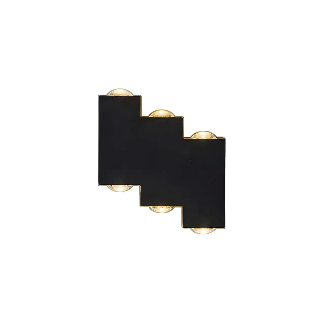 Modern Geometric Metal Black LED Outdoor Wall Light