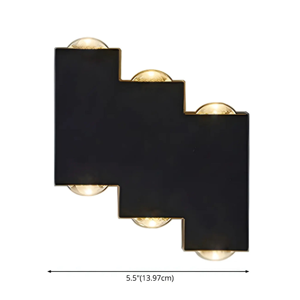 Modern Geometric Metal Black LED Outdoor Wall Light