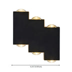 Modern Geometric Metal Black LED Outdoor Wall Light