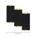 Modern Geometric Metal Black LED Outdoor Wall Light