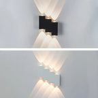 Modern Geometric Metal Black LED Outdoor Wall Light
