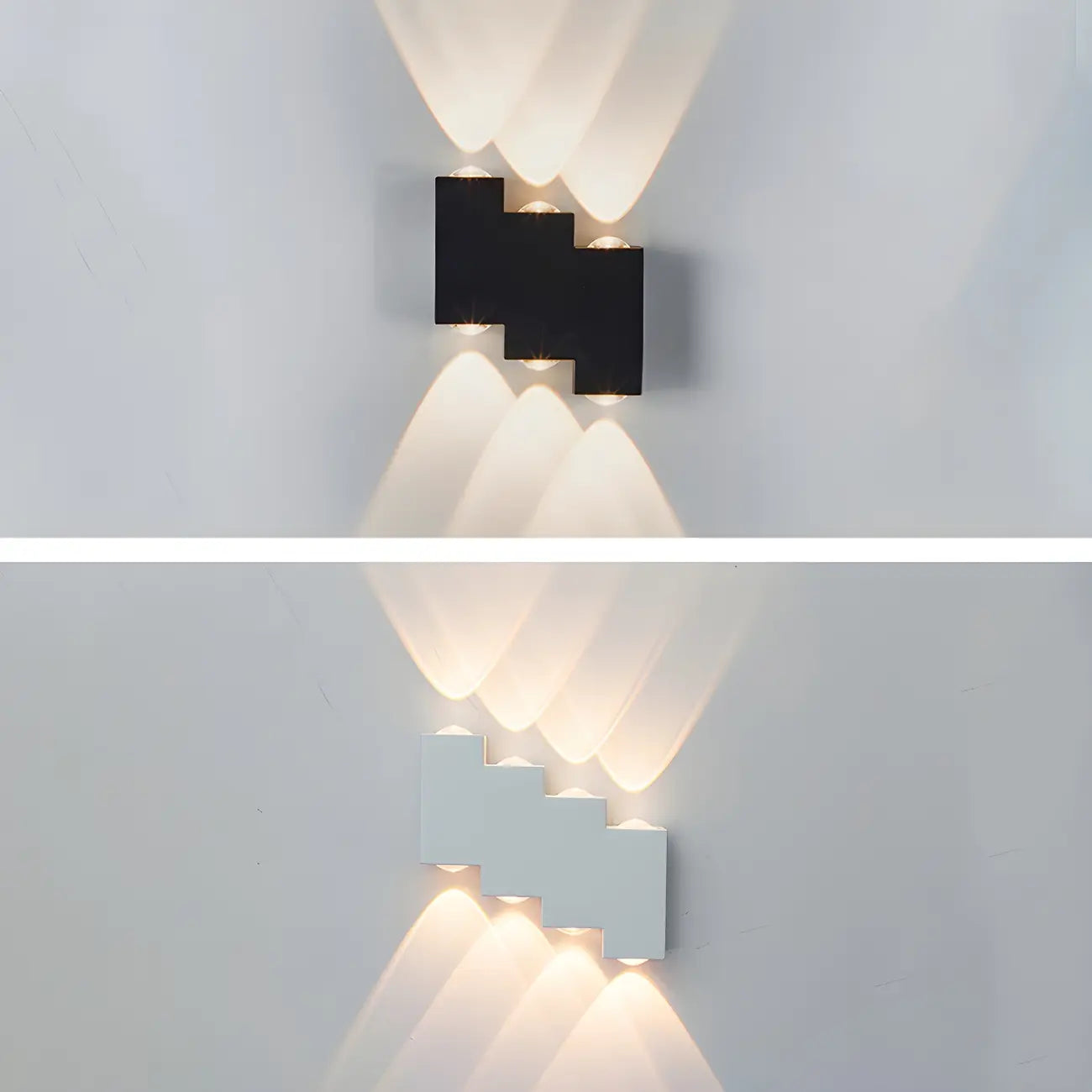 Modern Geometric Metal Black LED Outdoor Wall Light