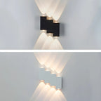 Modern Geometric Metal Black LED Outdoor Wall Light