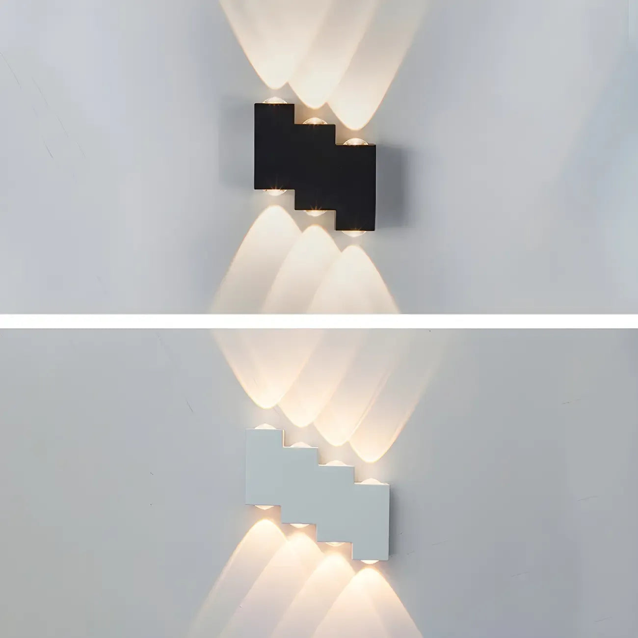 Modern Geometric Metal Black LED Outdoor Wall Light