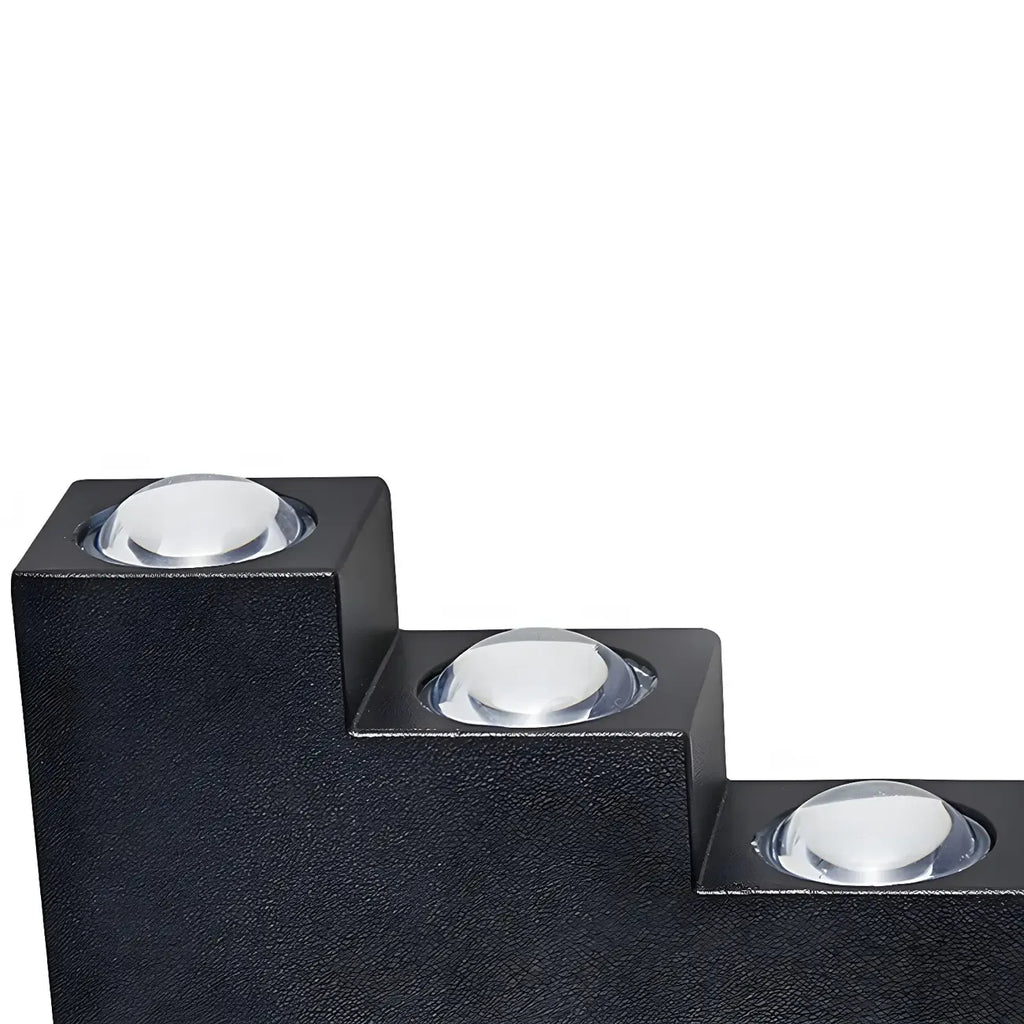 Modern Geometric Metal Black LED Outdoor Wall Light