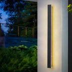Modern Metal Black Linear LED Outdoor Wall Light
