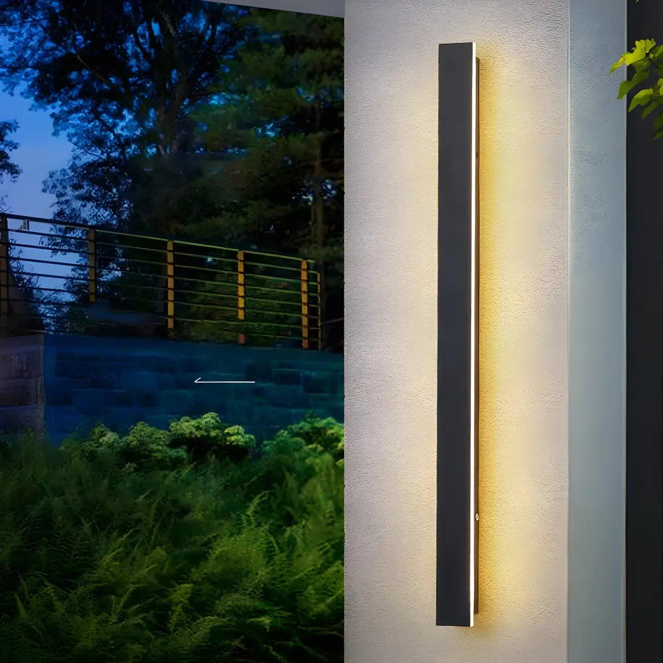 Modern Metal Black Linear LED Outdoor Wall Light