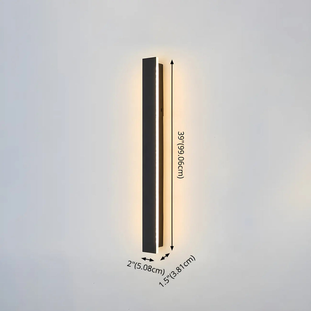 Modern Metal Black Linear LED Outdoor Wall Light