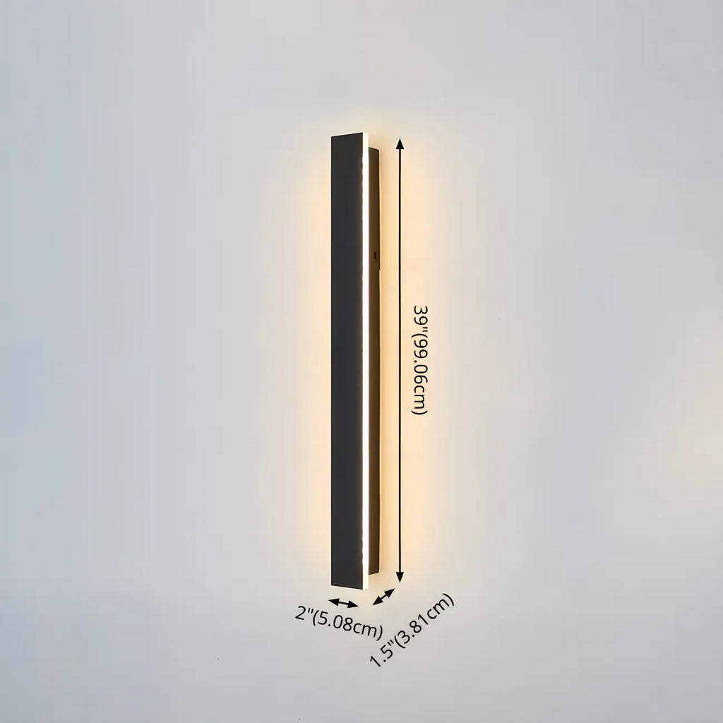 Modern Metal Black Linear LED Outdoor Wall Light