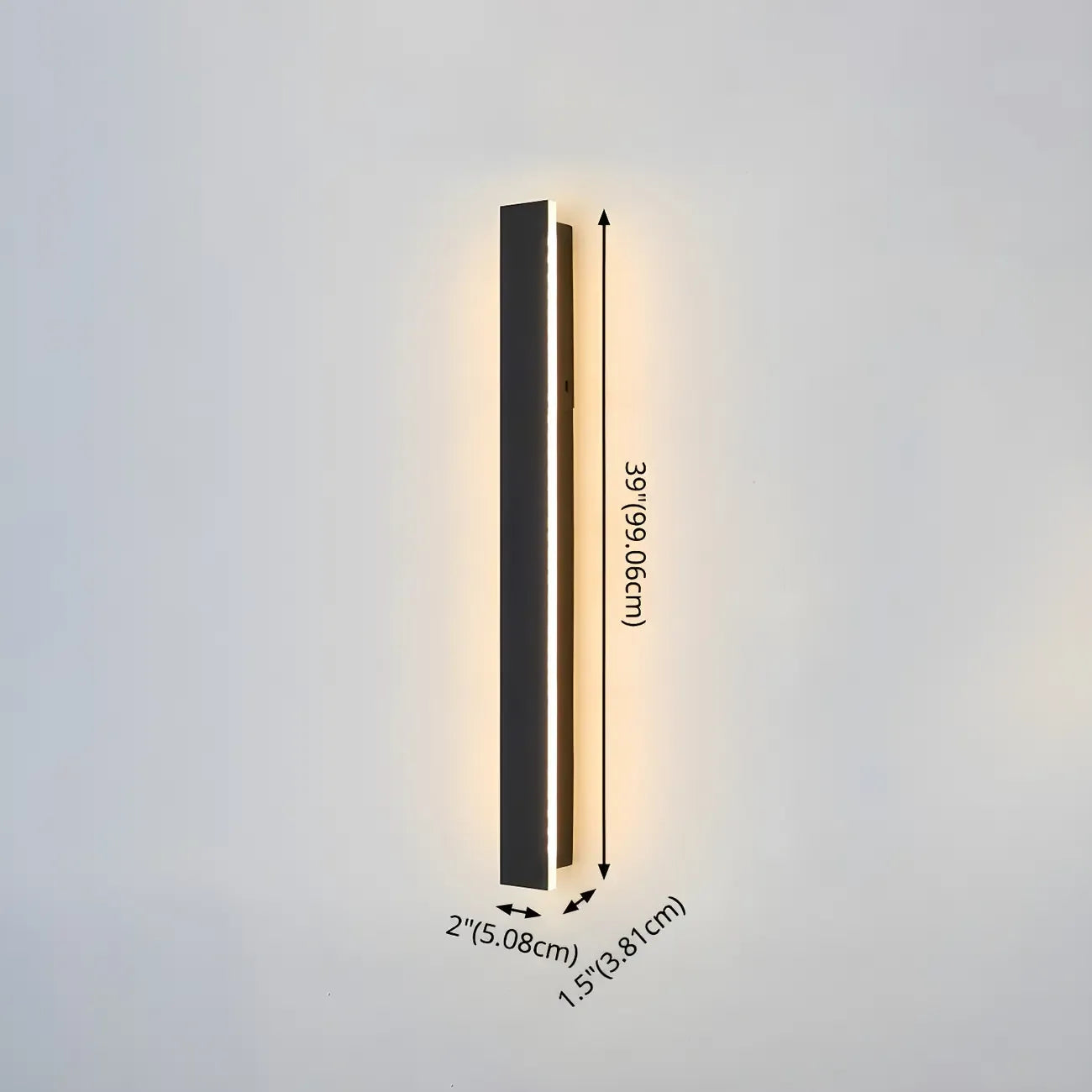 Modern Metal Black Linear LED Outdoor Wall Light