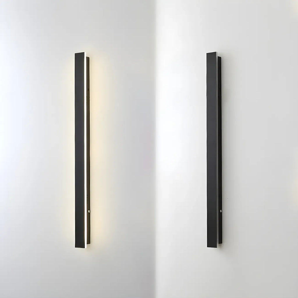 Modern Metal Black Linear LED Outdoor Wall Light