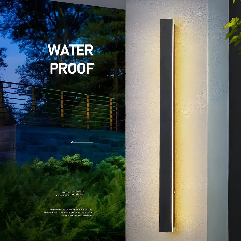 Modern Metal Black Linear LED Outdoor Wall Light