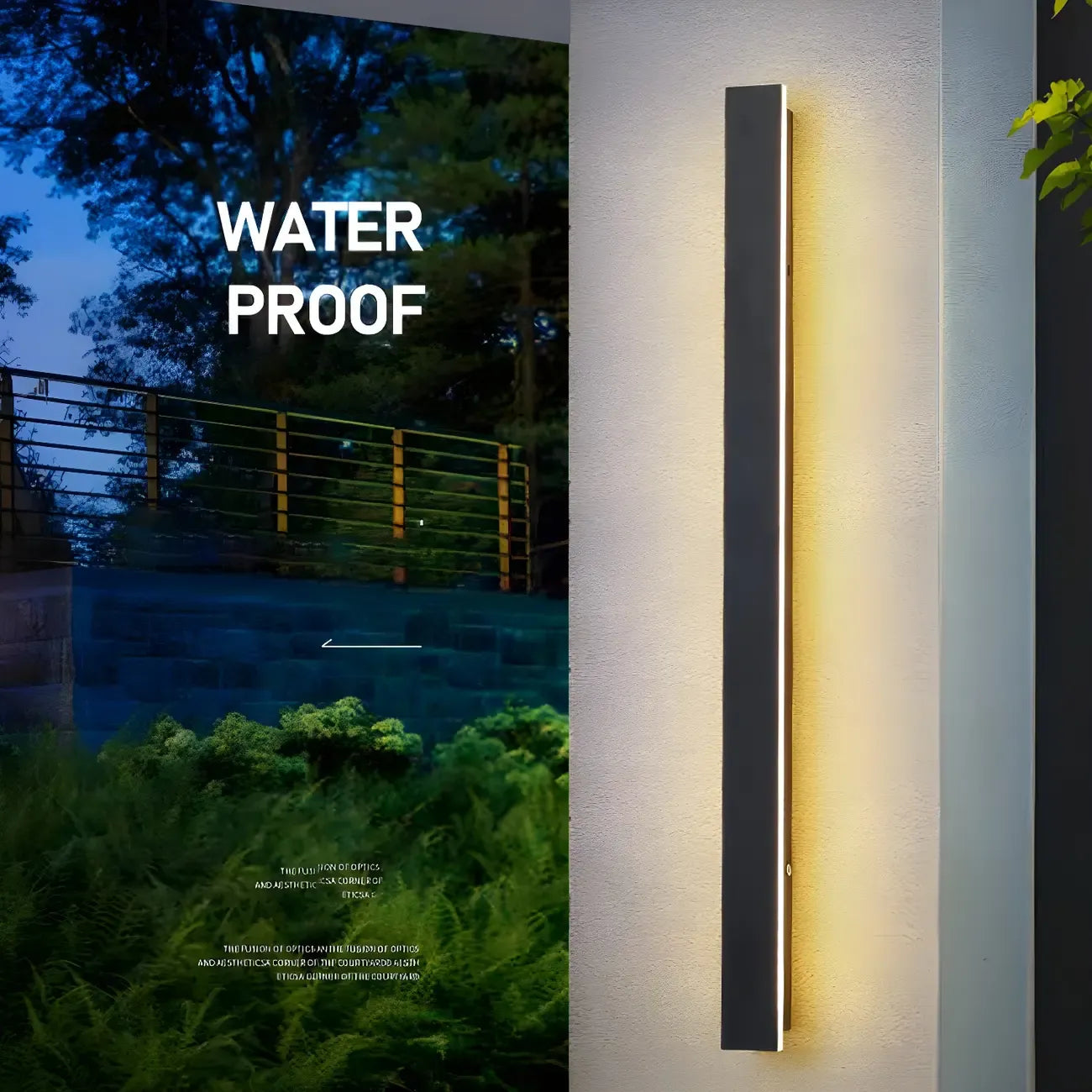 Modern Metal Black Linear LED Outdoor Wall Light