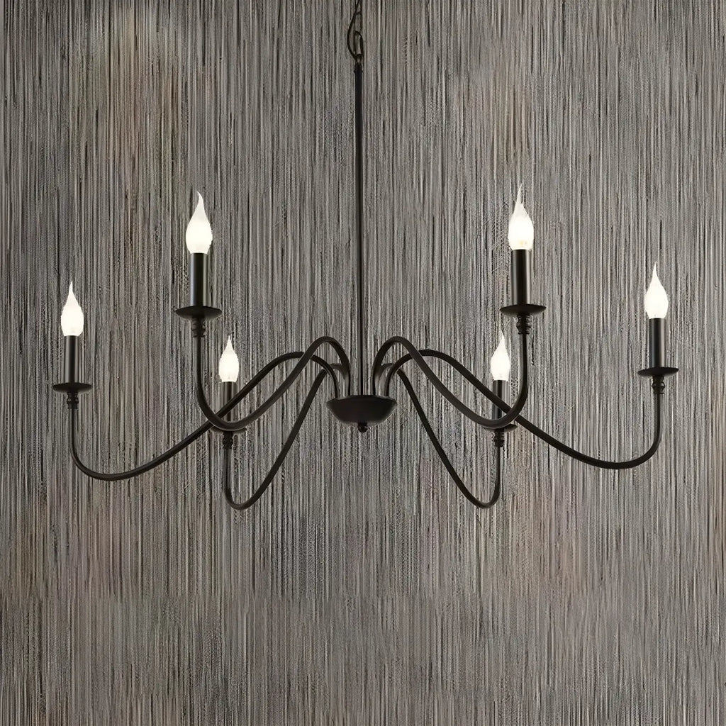 Industrial 6-Light Metal Vintage Candelabra Chandelier