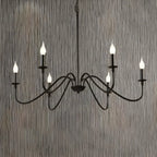 Industrial 6-Light Metal Vintage Candelabra Chandelier