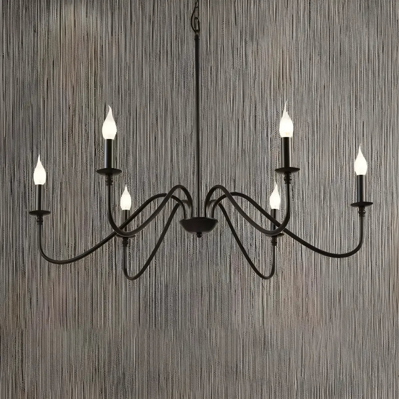 Industrial 6-Light Metal Vintage Candelabra Chandelier