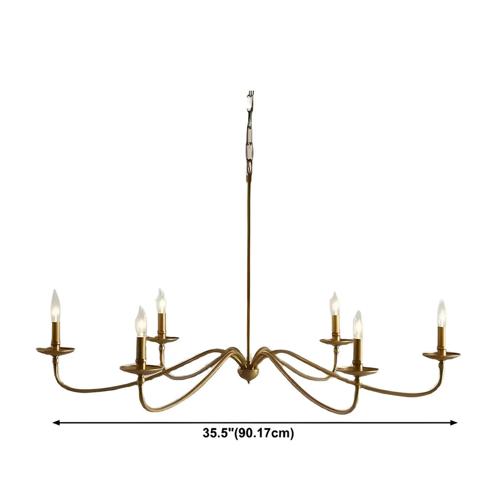 Industrial 6-Light Metal Vintage Candelabra Chandelier