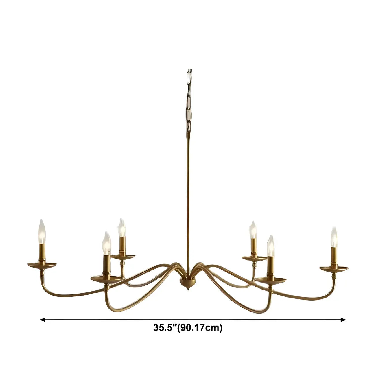 Industrial 6-Light Metal Vintage Candelabra Chandelier