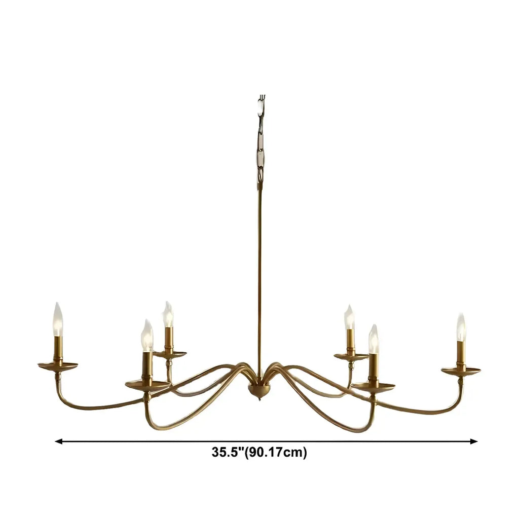 Industrial 6-Light Metal Vintage Candelabra Chandelier