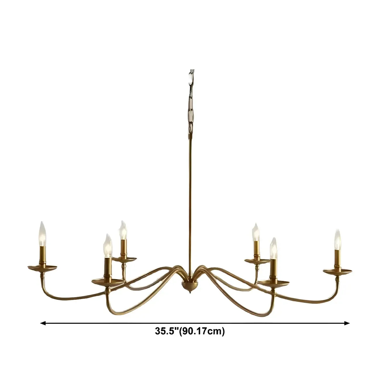 Industrial 6-Light Metal Vintage Candelabra Chandelier