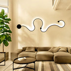 Unique Black Linear Flowing LED Wall Sconce for Living Room