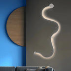Unique Black Linear Flowing LED Wall Sconce for Living Room