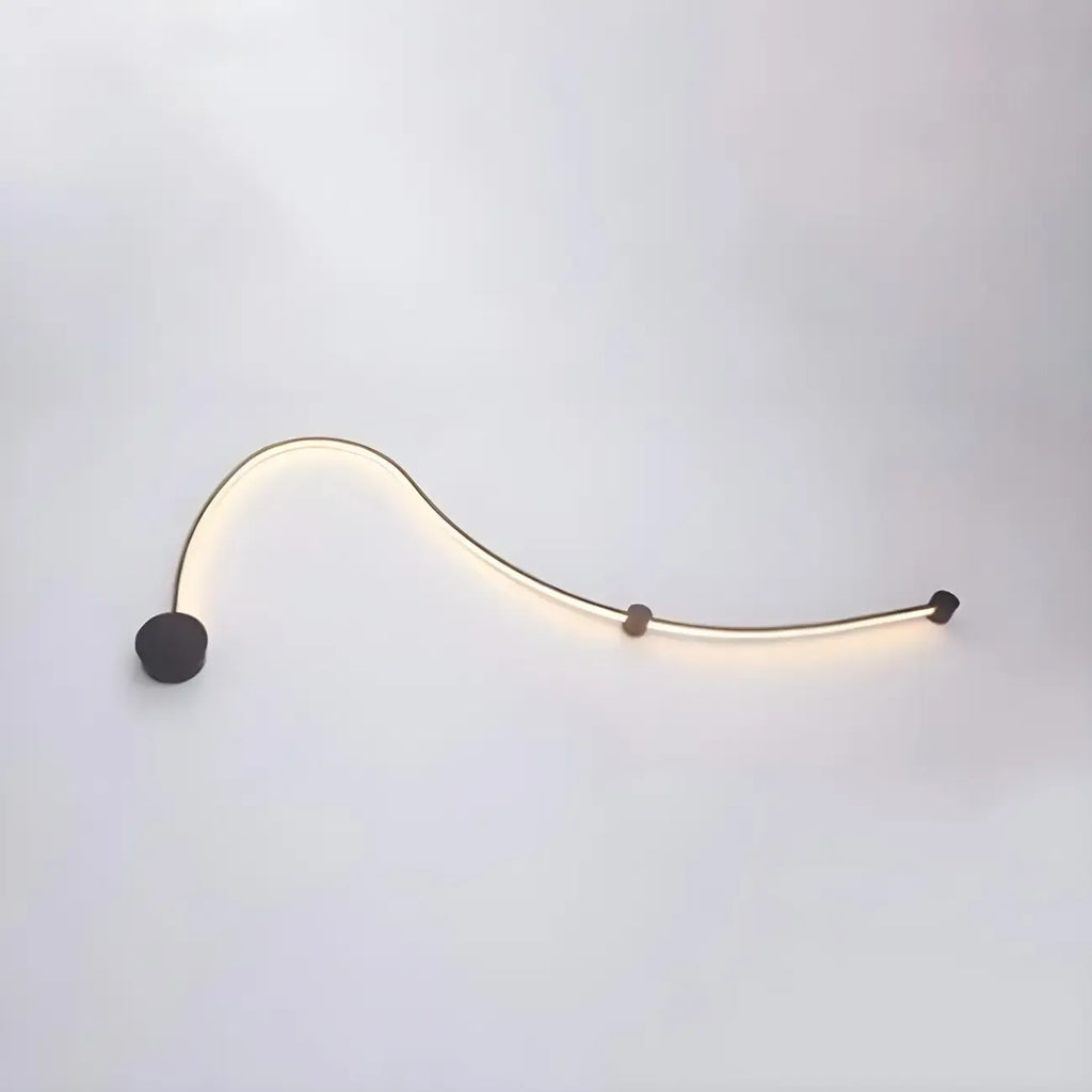 Unique Black Linear Flowing LED Wall Sconce for Living Room