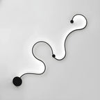 Unique Black Linear Flowing LED Wall Sconce for Living Room