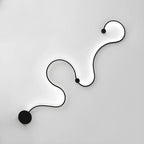 Unique Black Linear Flowing LED Wall Sconce for Living Room