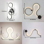 Unique Black Linear Flowing LED Wall Sconce for Living Room