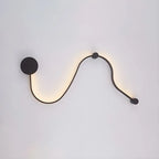 Unique Black Linear Flowing LED Wall Sconce for Living Room