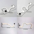 Unique Black Linear Flowing LED Wall Sconce for Living Room