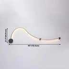 Unique Black Linear Flowing LED Wall Sconce for Living Room