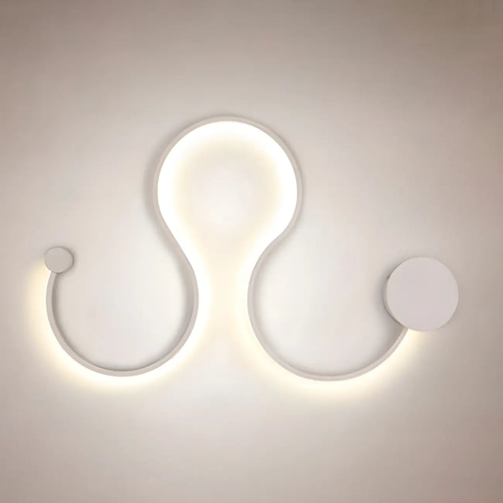 Unique Black Linear Flowing LED Wall Sconce for Living Room