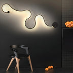 Unique Black Linear Flowing LED Wall Sconce for Living Room