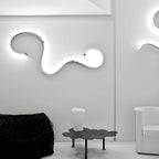 Unique Black Linear Flowing LED Wall Sconce for Living Room