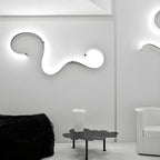 Unique Black Linear Flowing LED Wall Sconce for Living Room