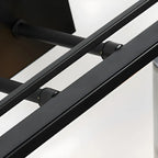 3-Light Modern Straight Bell Glass Black Vanity Light for Bathroom