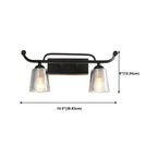 3-Light Modern Straight Bell Glass Black Vanity Light for Bathroom