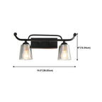 3-Light Modern Straight Bell Glass Black Vanity Light for Bathroom