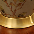 HomeyFad Classical Light Yellow Fabric Shade Floral Ceramic Table Lamp