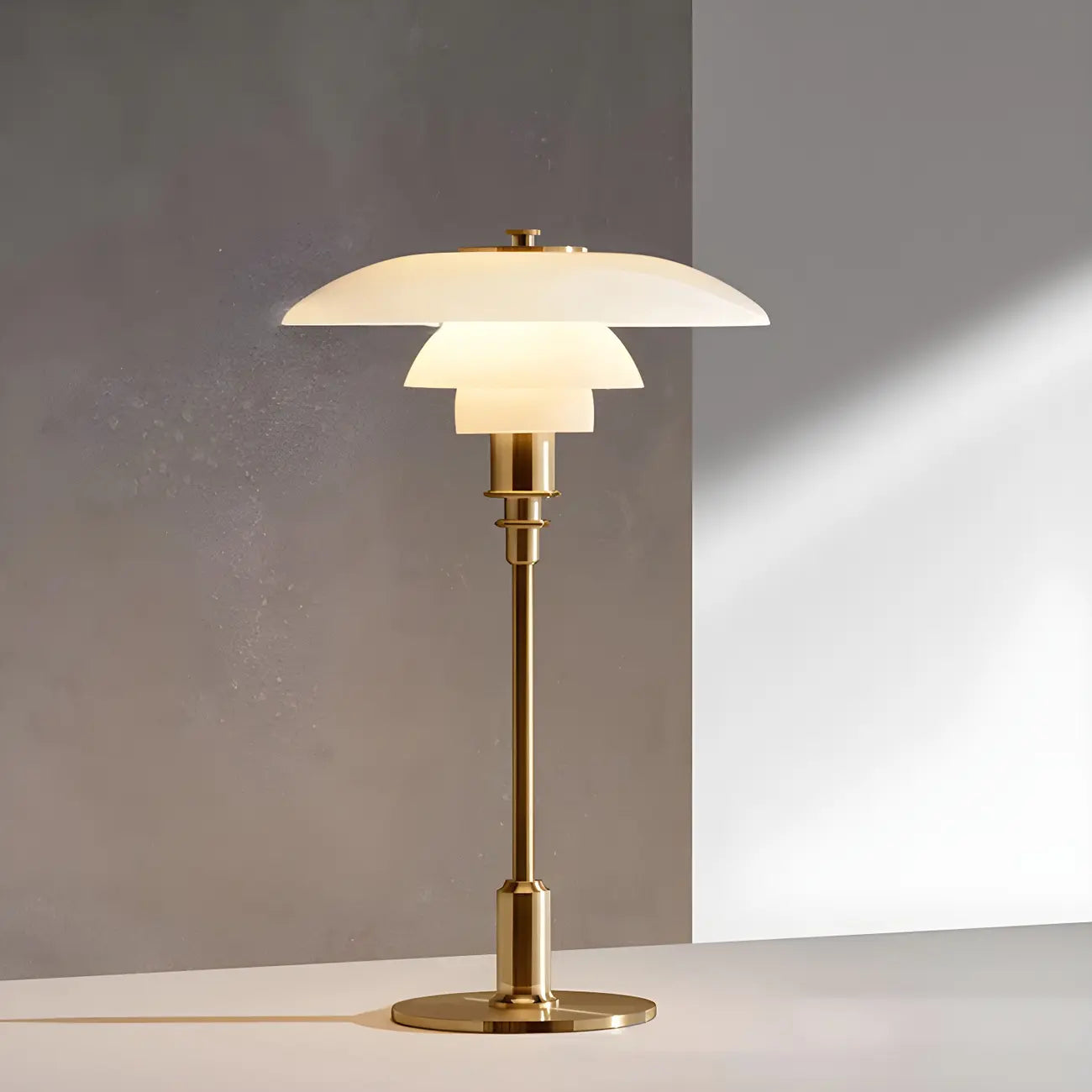 HomeyFad Post-Modern Tiered LED Table Lamp with Built-In Power