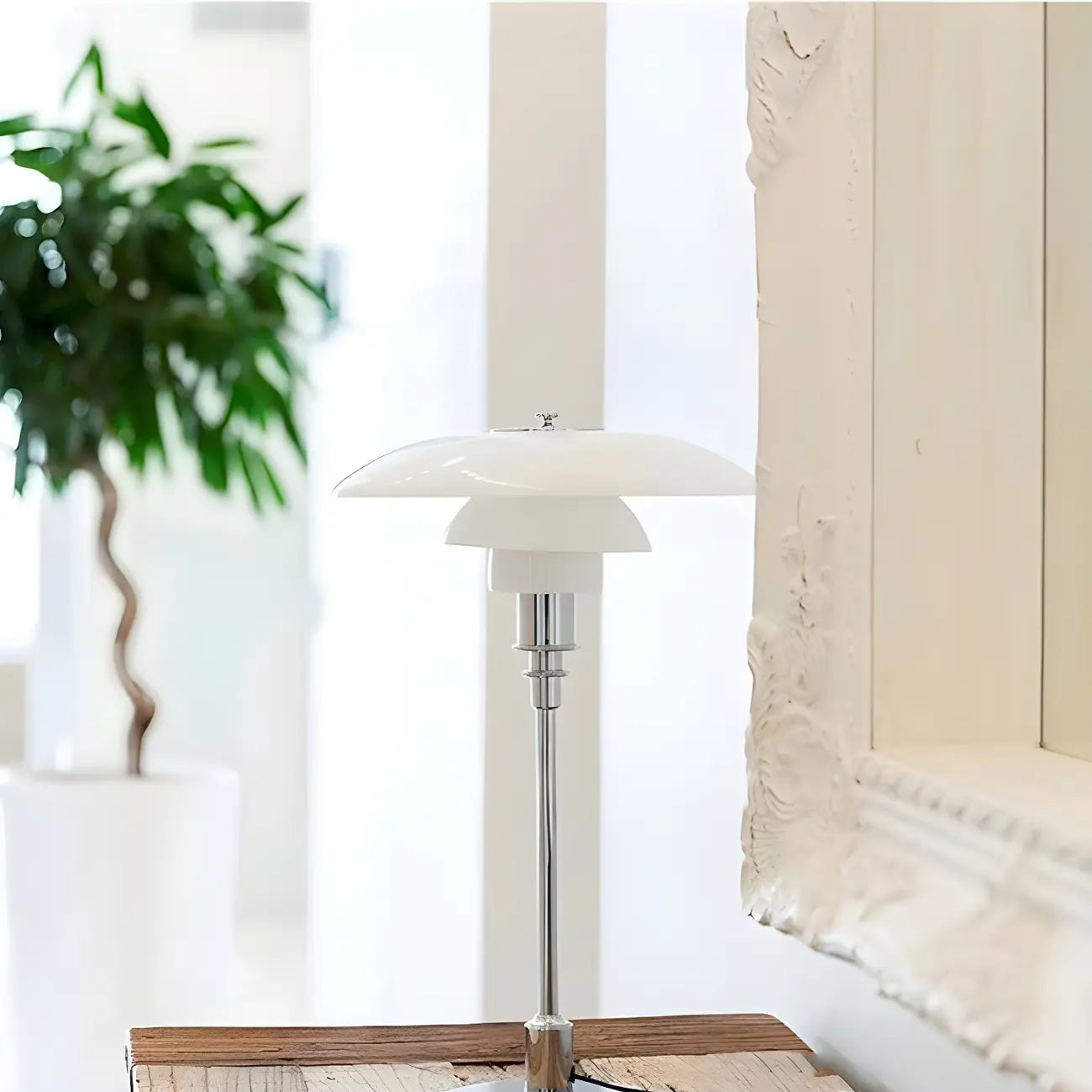 HomeyFad Post-Modern Tiered LED Table Lamp with Built-In Power