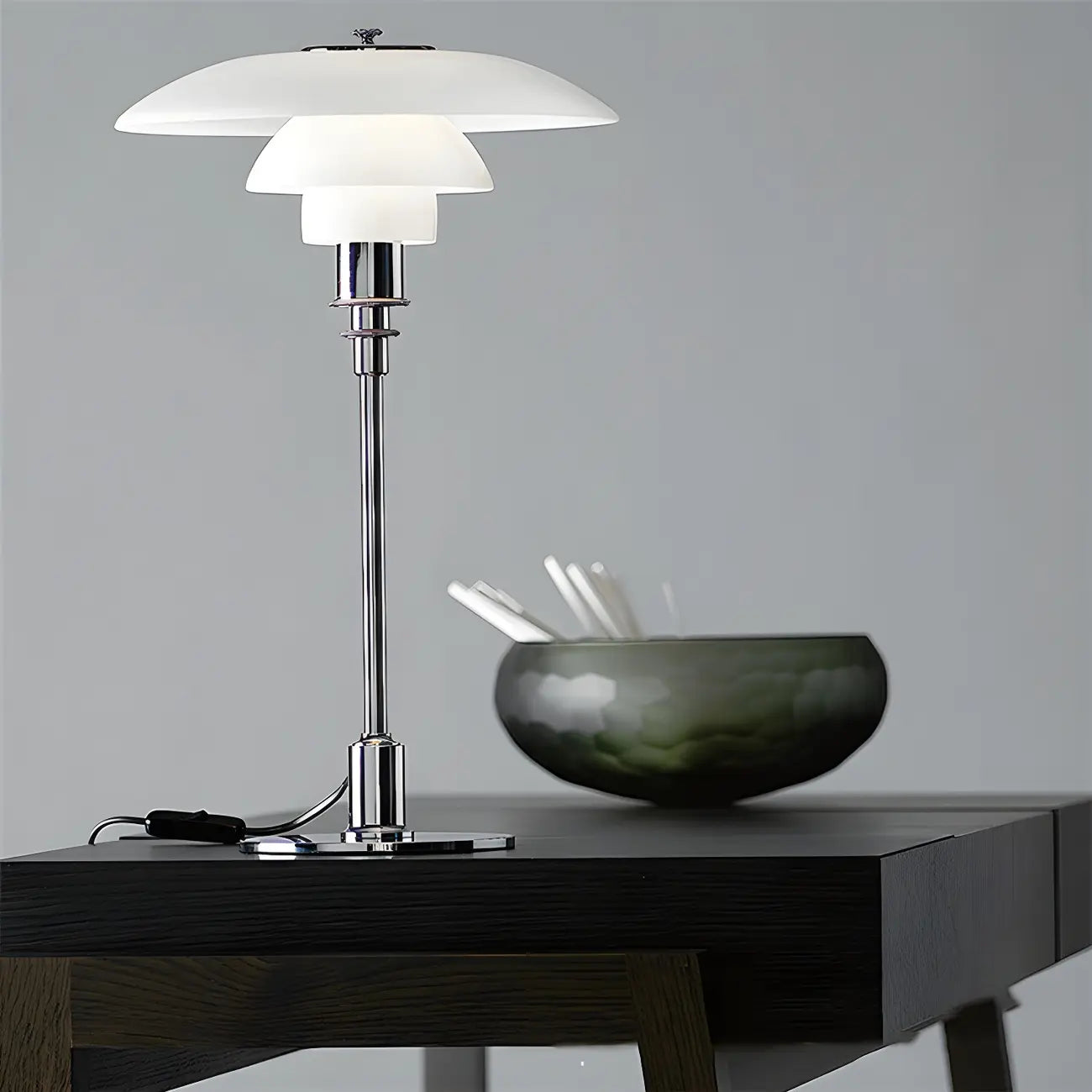 HomeyFad Post-Modern Tiered LED Table Lamp with Built-In Power