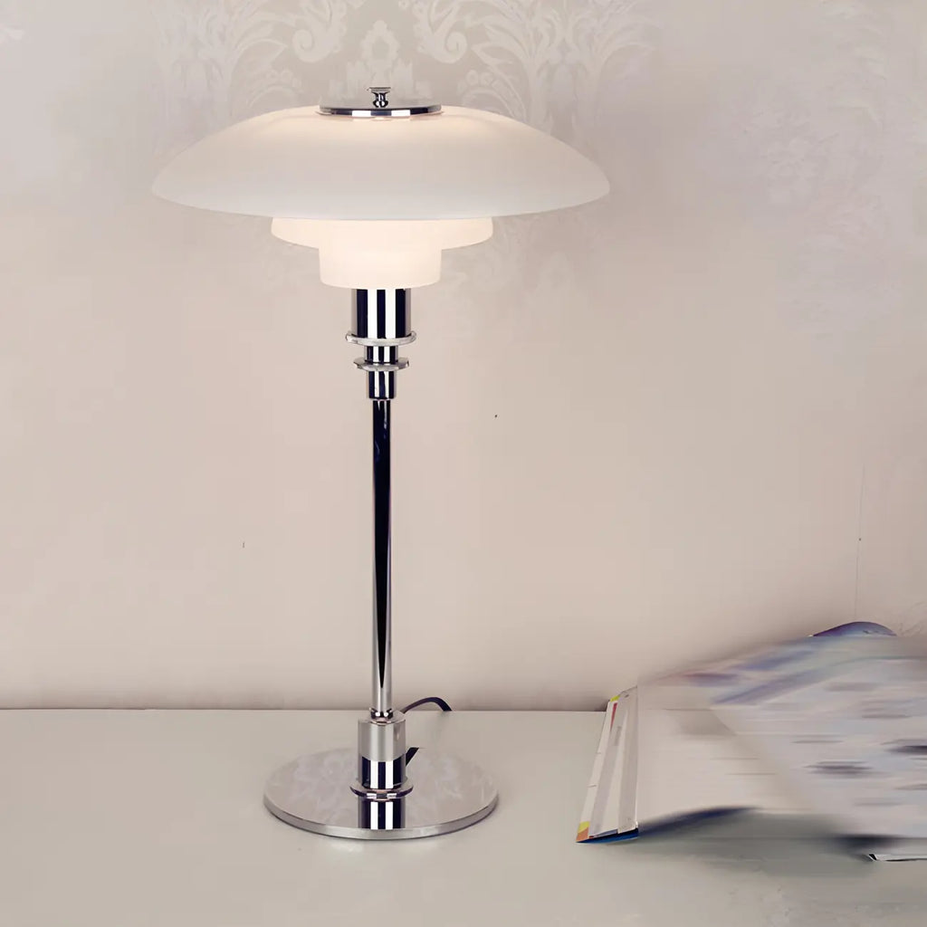 HomeyFad Post-Modern Tiered LED Table Lamp with Built-In Power