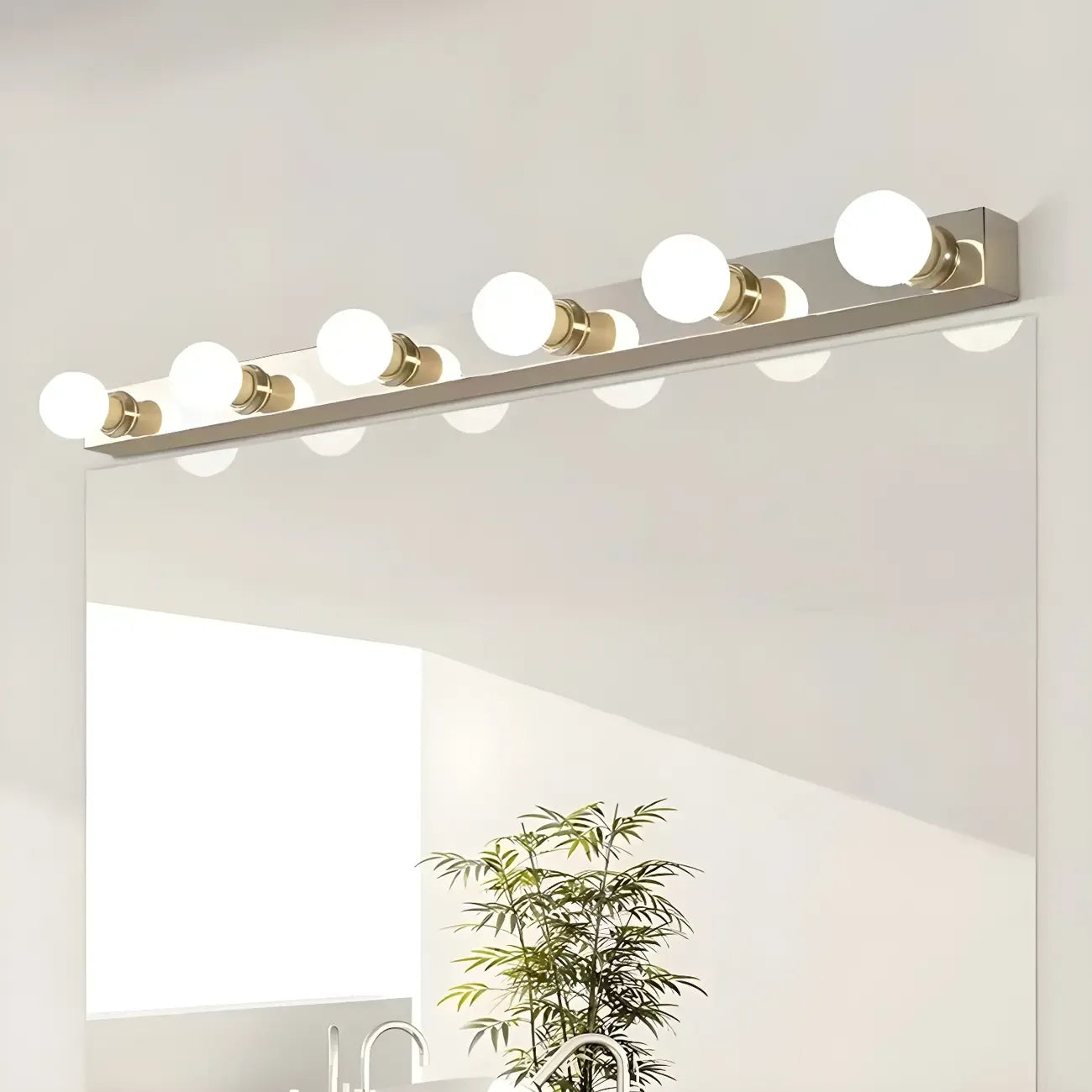 Modern Chrome Globe Bulb Bathroom Vanity Light