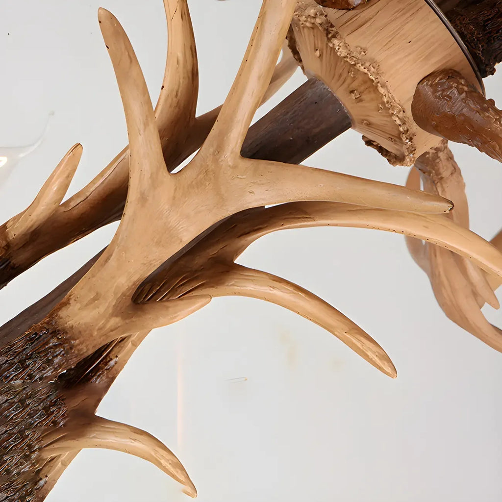 Gold Antler Shape Resin Rustic Chandelier Lighting