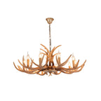 Gold Antler Shape Resin Rustic Chandelier Lighting