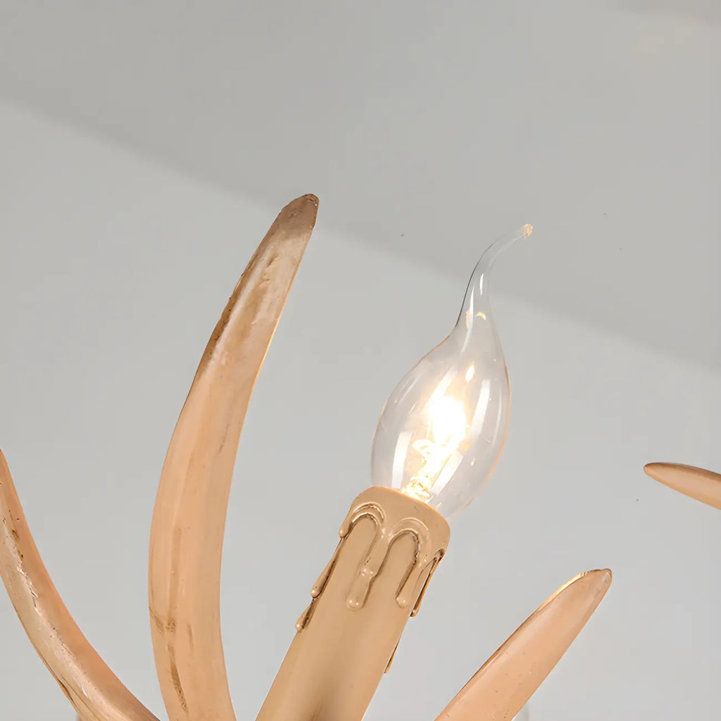 Gold Antler Shape Resin Rustic Chandelier Lighting