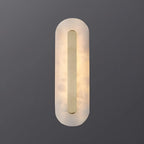 Modern Brass Oval Stone Wall Sconce Dimmable LED for Bedroom